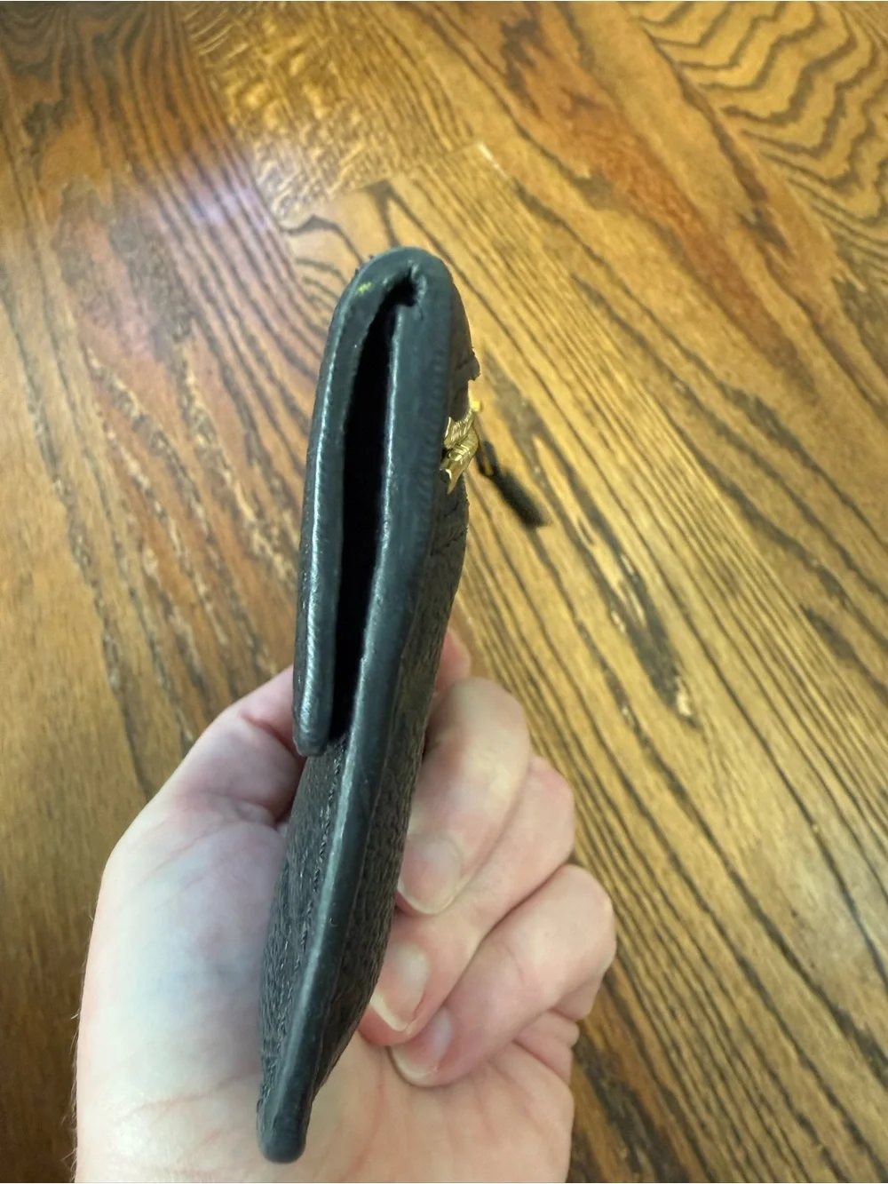 Louis Vuitton Black Leather Empriente Key Pouch